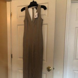 Forever 21 Tan Faux Leather Jumpsuit`